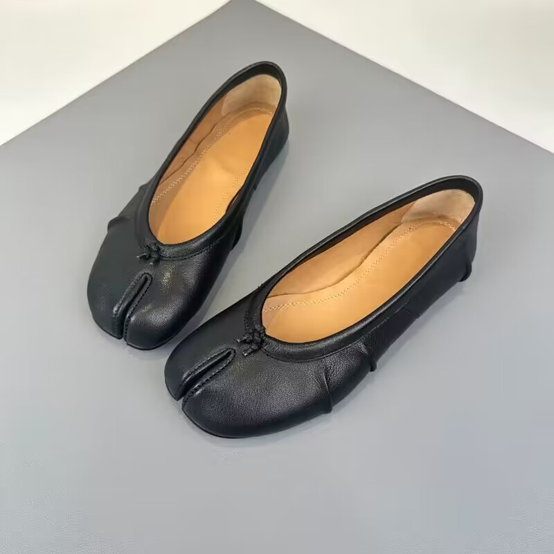 Women'S Fashion Shoes - أحذية نسائية جديدة مسطحة بمقدمة مقسمة،