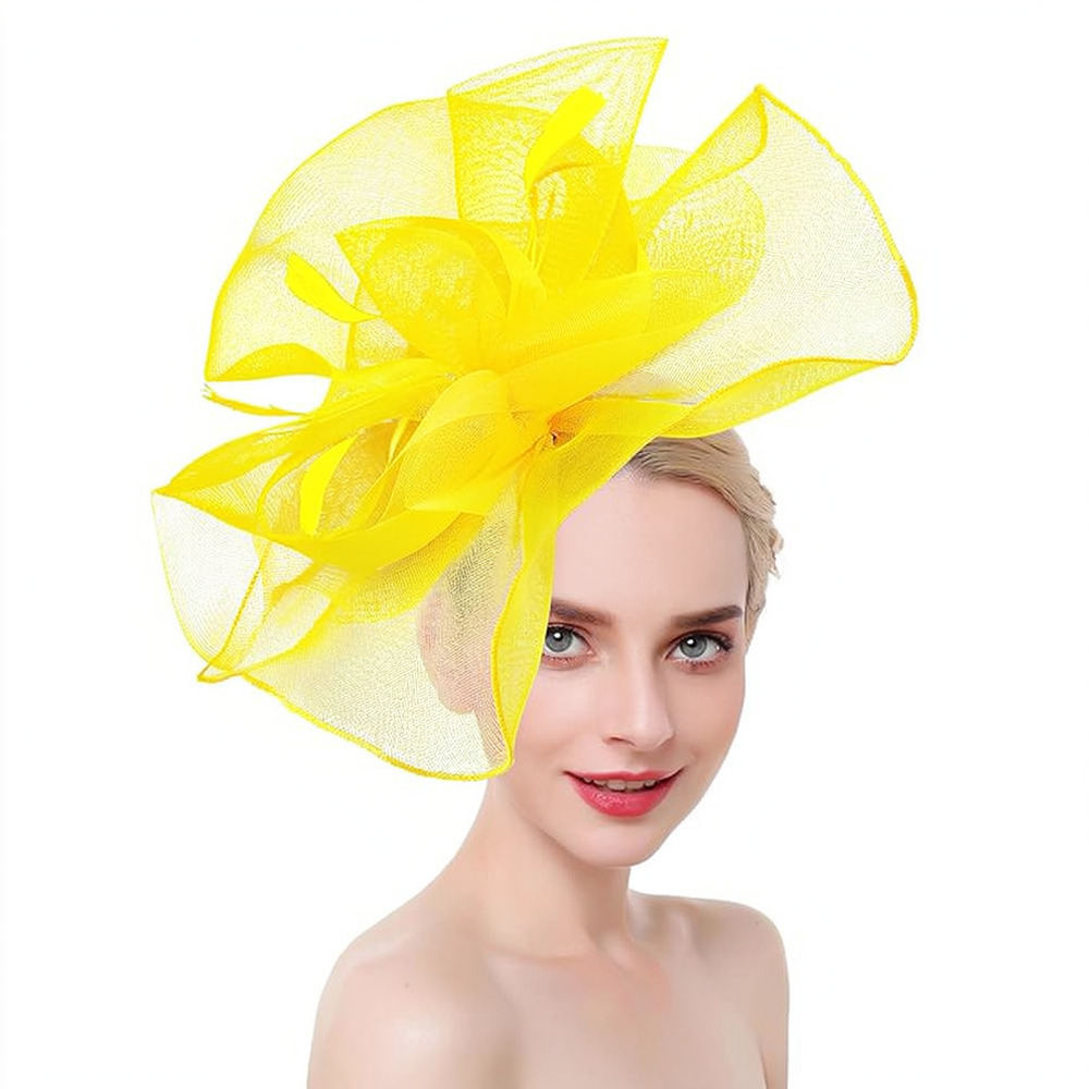 قبعة ريترو شبكية مزينة بالريش، - مراجعة Women'S Fashion Kentucky Derby وسعره